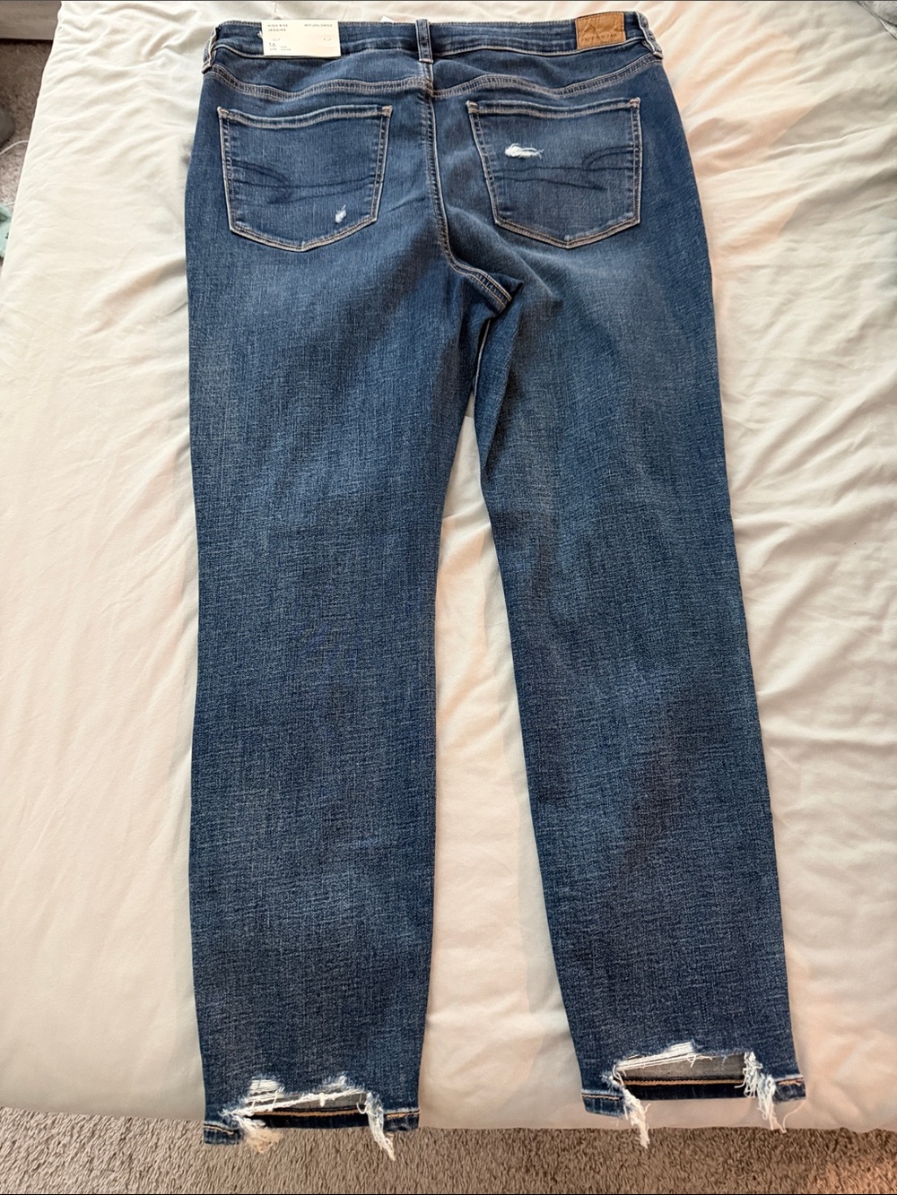 American Eagle Outfitters Distressed Dark Blue Boyfriend Jeans - Picture 3 of 3